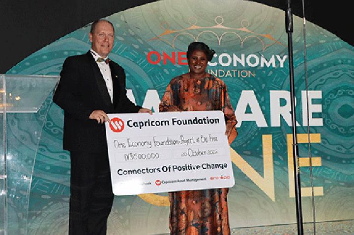 Capricorn pledges N$500 000 to One Economy Capricorn pledges N$500 000 to One Economy