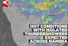 Hot Conditions and Isolated Thundershowers in Namibia Hot Conditions and Isolated Thundershowers in Namibia
