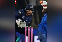 Namibia need 210 runs from 120 balls at 10.5 runs per over Namibia need 210 runs from 120 balls at 10.5 runs per over