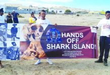 ‘Hands off Shark Island’ ‘Hands off Shark Island’