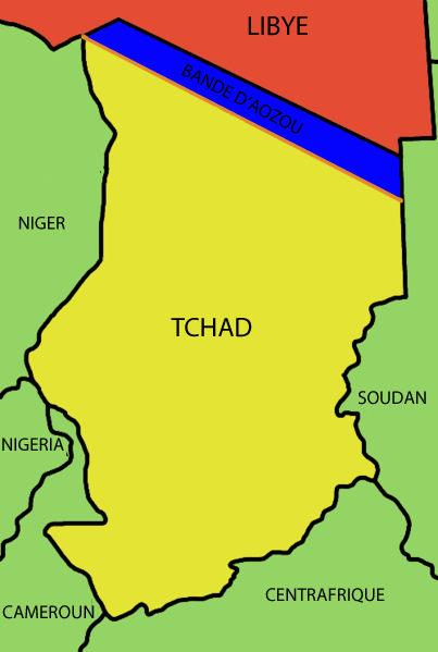 Emplacement de la bande frontalière d’Aozou