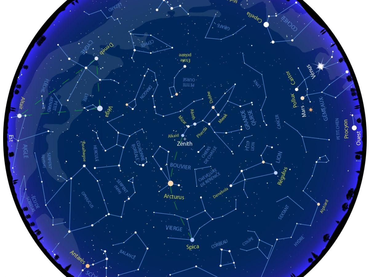 Carte du ciel de mai 2023 : observez Arcturus, l'une des étoiles les plus brillantes du ciel nocturne Carte du ciel de mai 2023 : observez Arcturus, l'une des étoiles les plus brillantes du ciel nocturne