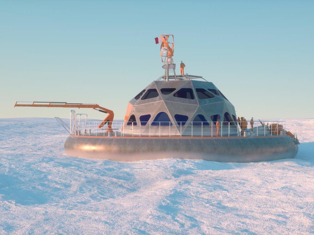 Début de construction de la Tara Polar Station avec la pose de la Moon-Pool Début de construction de la Tara Polar Station avec la pose de la Moon-Pool