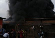 Fire guts polythene company in Lagos