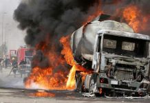 Fire guts petrol tanker in front of Ogun governor’s office