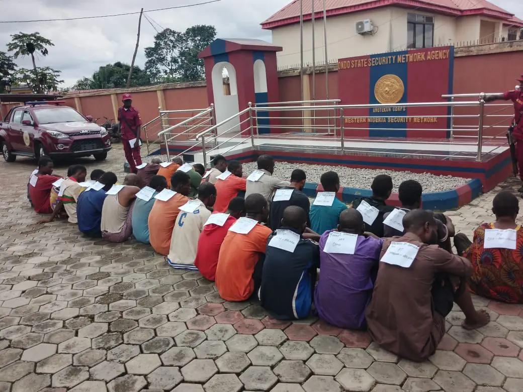 Ondo Amotekun arrests, parades 27 suspected criminals Ondo Amotekun arrests, parades 27 suspected criminals