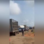 Gridlock as truck drivers block Lagos-Ibadan Expressway Gridlock as truck drivers block Lagos-Ibadan Expressway