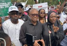 Peter Obi Leads Protest at NASS Over Electronic Transmission Peter Obi Leads Protest at NASS Over Electronic Transmission