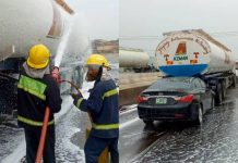 Oyo Fire Agency Rescues Two from Car-Tanker Collision Oyo Fire Agency Rescues Two from Car-Tanker Collision