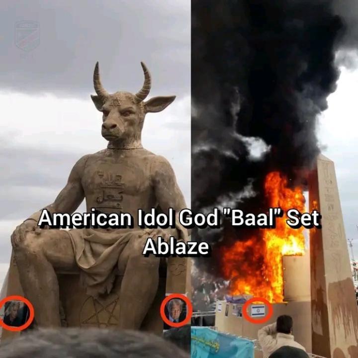Iran Burns U.S. and Israeli Baal Idol at Rally Iran Burns U.S. and Israeli Baal Idol at Rally