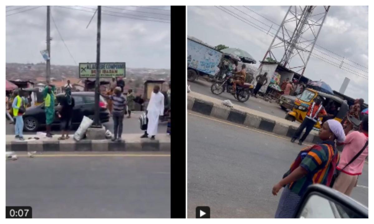 Panic in Ibadan as truck crashes into vehicles Panic in Ibadan as truck crashes into vehicles