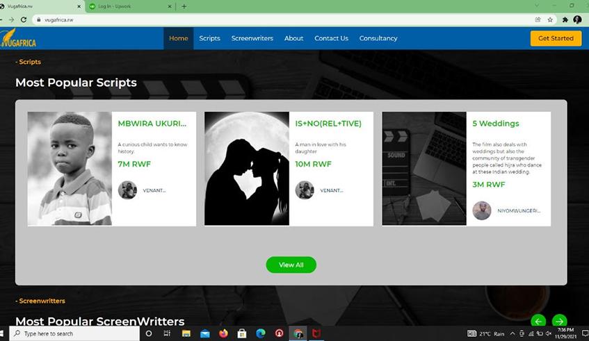 Rwanda’s first online market for screenwriters Rwanda’s first online market for screenwriters