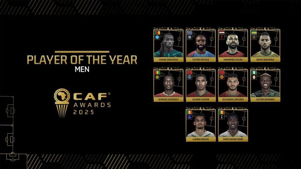 Hakimi, Salah among nominees for CAF awards 2025 Hakimi, Salah among nominees for CAF awards 2025