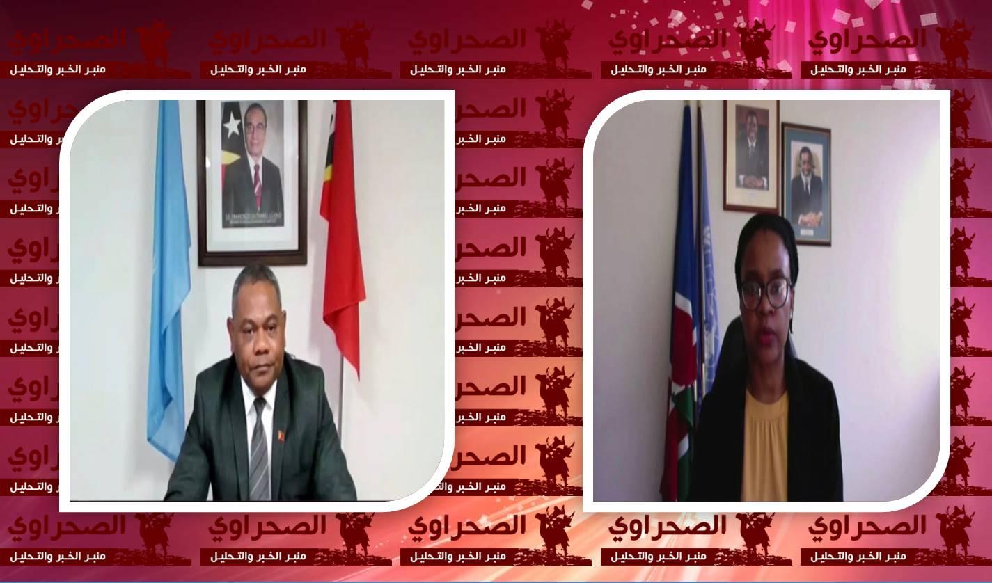 ناميبيا وتيمور الشرقية تطالبان مفوضة الأمم المتحدة لحقوق الإنسان إطلاع المجلس بإنتظام على الوضع في الصحراء الغربية ناميبيا وتيمور الشرقية تطالبان مفوضة الأمم المتحدة لحقوق الإنسان إطلاع المجلس بإنتظام على الوضع في الصحراء الغربية