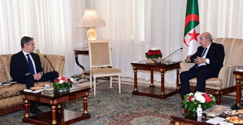 خلال استقباله لوزير الخارجية الأمريكي : الرئيس تبون يضع النقاط على الحروف …موقفنا من قضية الصحراء الغربية معروف لدى الجميع …والنزعة التوسعية للمغرب هي سبب عدم الاستقرار في المنطقة خلال استقباله لوزير الخارجية الأمريكي : الرئيس تبون يضع النقاط على الحروف …موقفنا من قضية الصحراء الغربية معروف لدى الجميع …والنزعة التوسعية للمغرب هي سبب عدم الاستقرار في المنطقة