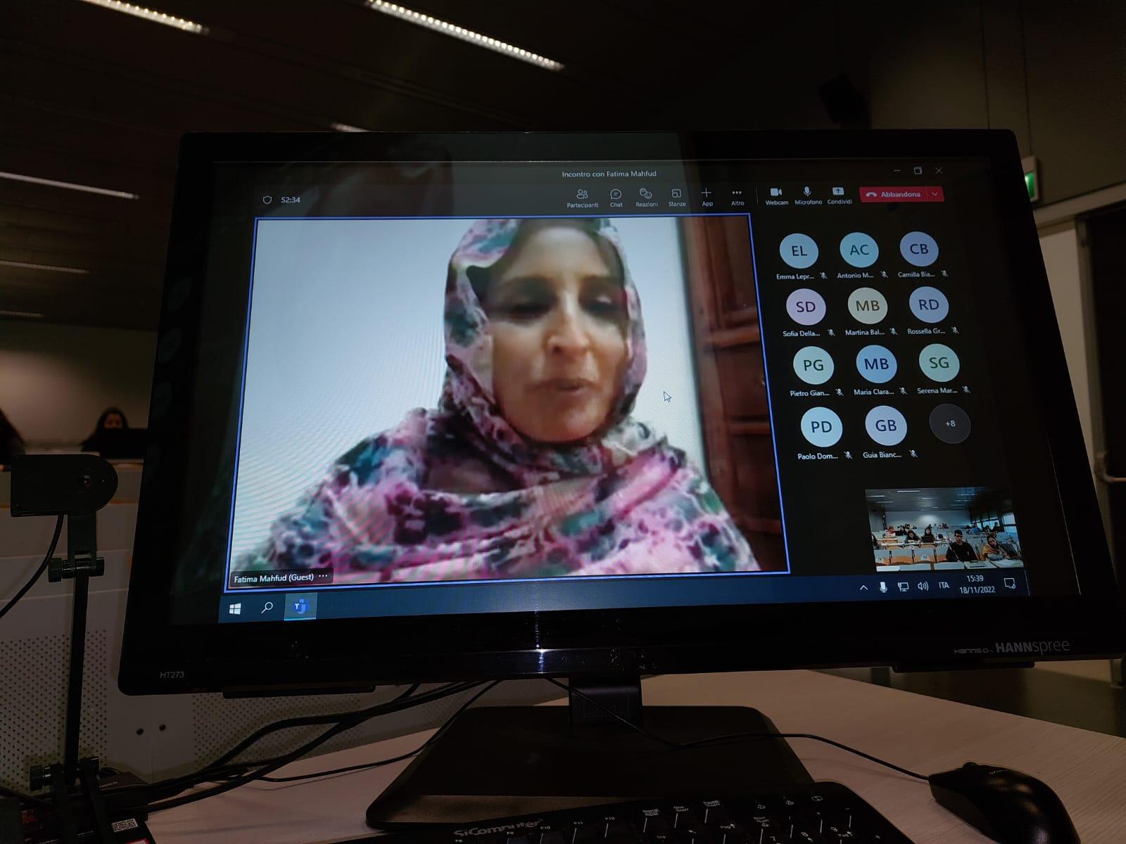 ممثلة جبهة البوليساريو بإيطاليا تنشط محاضرة حول تقاعس مجلس الأمن الدولي في تطبيق الشرعية الدولية في الصحراء الغربية ممثلة جبهة البوليساريو بإيطاليا تنشط محاضرة حول تقاعس مجلس الأمن الدولي في تطبيق الشرعية الدولية في الصحراء الغربية