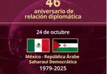 المكسيك تحتفل بذكرى 46 لعلاقاتها مع الصحراوية المكسيك تحتفل بذكرى 46 لعلاقاتها مع الصحراوية