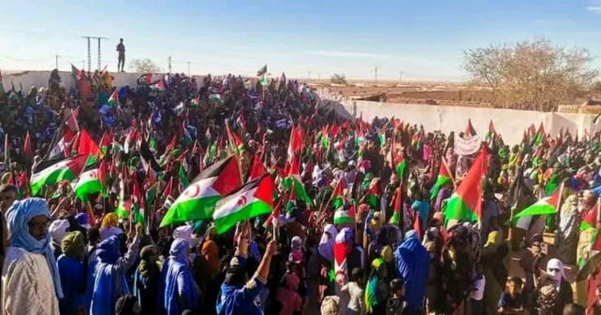 مظاهرات شعبية في الصحراء تطالب بحق تقرير المصير مظاهرات شعبية في الصحراء تطالب بحق تقرير المصير