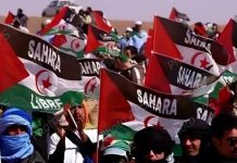 “استفتاء تقرير المصير حق للشعب الصحراوي” "استفتاء تقرير المصير حق للشعب الصحراوي"