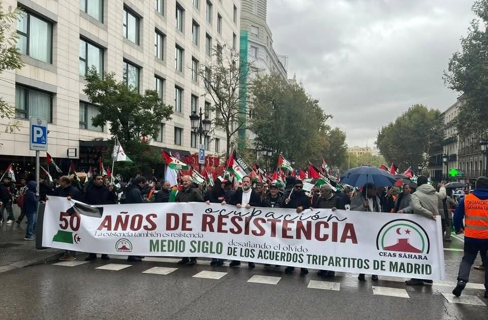 مظاهرات في مدريد تندد باتفاقية مدريد وتطالب بالحرية مظاهرات في مدريد تندد باتفاقية مدريد وتطالب بالحرية