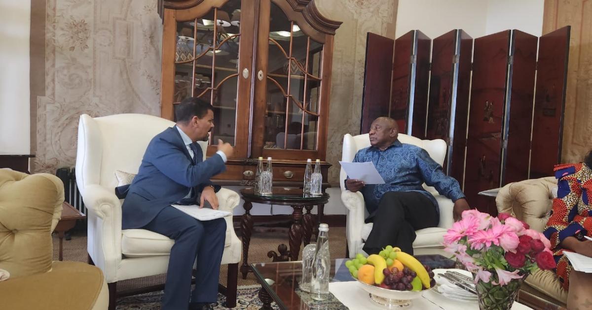 استقبال وزير الخارجية من قبل الرئيس الجنوب إفريقي استقبال وزير الخارجية من قبل الرئيس الجنوب إفريقي