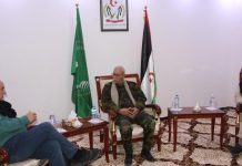 استقبال الرئيس غالي للمتضامن الإسباني كوستا استقبال الرئيس غالي للمتضامن الإسباني كوستا