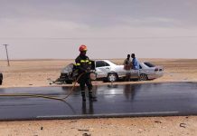 حادث سير على الطريق بين اوسرد والعيون حادث سير على الطريق بين اوسرد والعيون