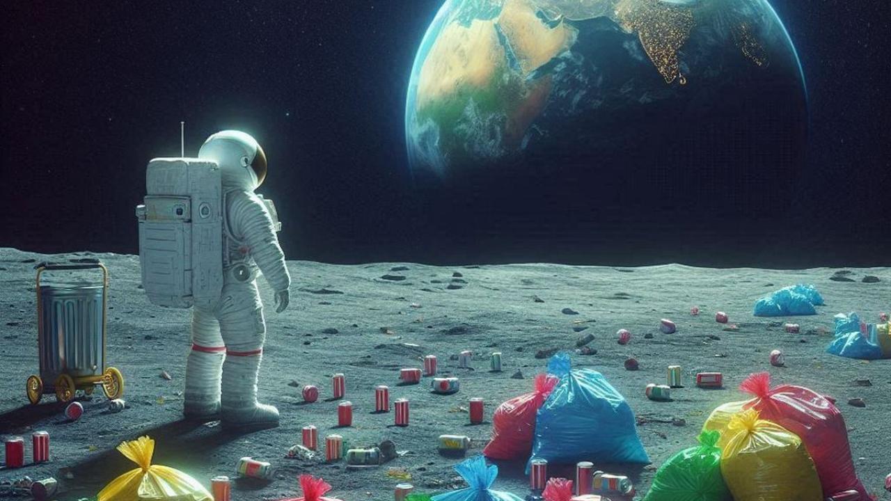Propreté spatiale : comment recycler les déchets sur la Lune ? Propreté spatiale : comment recycler les déchets sur la Lune ?