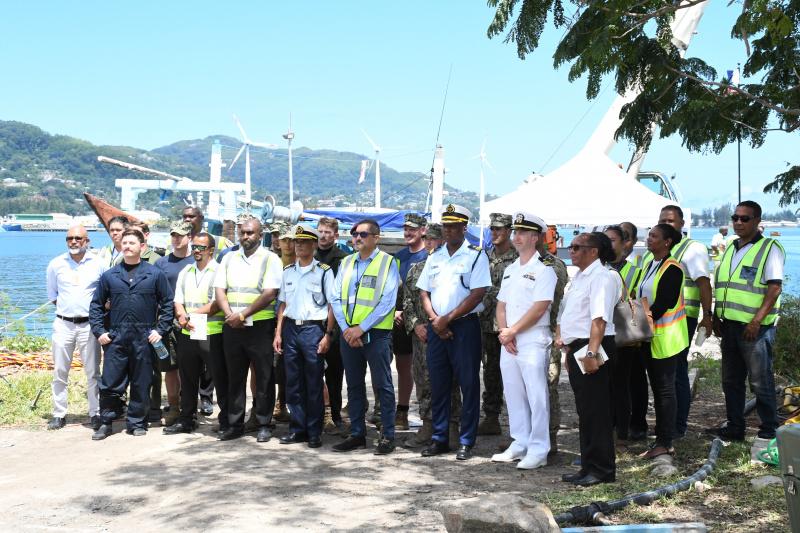 Operation under way to salvage sunken boat at ex-coastguard base Operation under way to salvage sunken boat at ex-coastguard base