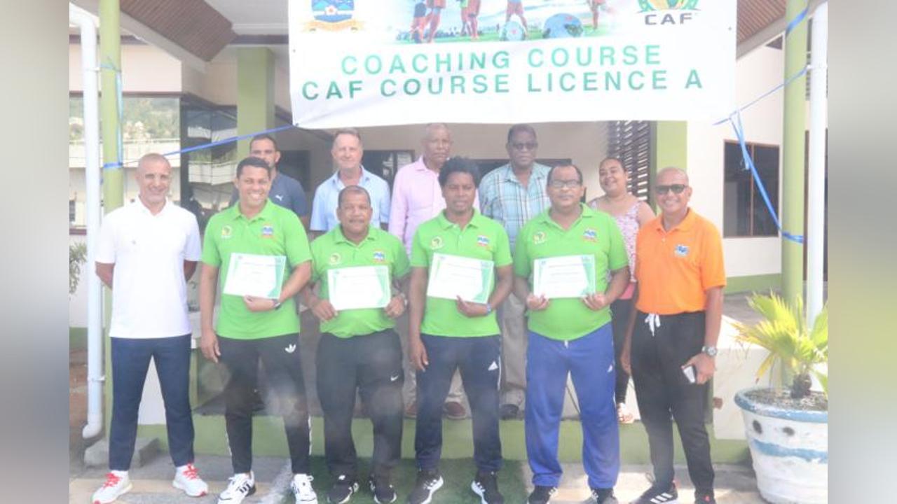Local coaches complete level A Caf coaching course certificate Local coaches complete level A Caf coaching course certificate