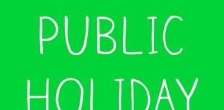 Public holiday Monday Public holiday Monday