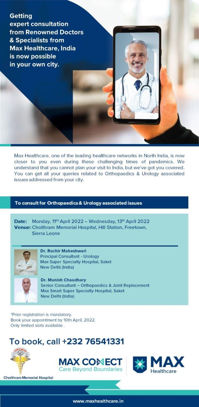 FROM 11TH APRIL TO 13TH APRIL 2022… CHOITHRAM HOSPITAL WILL OFFER FREE UROLOGY & ORTHOPEDIC SCREENING, TREATMENT FROM 11TH APRIL TO 13TH APRIL 2022… CHOITHRAM HOSPITAL WILL OFFER FREE UROLOGY & ORTHOPEDIC SCREENING, TREATMENT