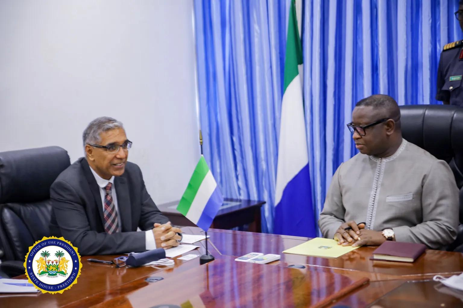 IMF Mission Chief Pays Courtesy Call on Sierra Leone’s President Julius Maada Bio, Praises Recent Progress Made in Governance IMF Mission Chief Pays Courtesy Call on Sierra Leone’s President Julius Maada Bio, Praises Recent Progress Made in Governance