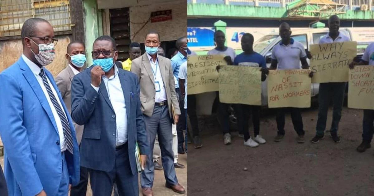 Sierratel workers storm MIC Sierratel workers storm MIC