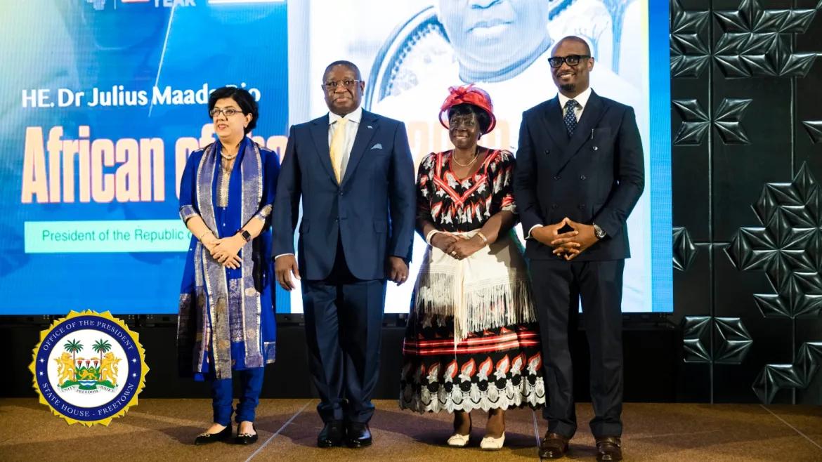 Sierra Leone’s President Julius Maada Bio Receives ‘African of the Year’ Award, Says Political Leadership Is About Service Sierra Leone’s President Julius Maada Bio Receives ‘African of the Year’ Award, Says Political Leadership Is About Service