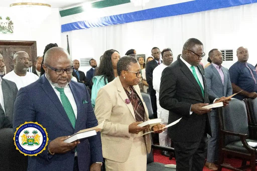 Minister and Deputy Ministers of Finance Take Oath of Office Before Julius Maada Bio, Assure of their Commitment to Serving Government, Country Minister and Deputy Ministers of Finance Take Oath of Office Before Julius Maada Bio, Assure of their Commitment to Serving Government, Country