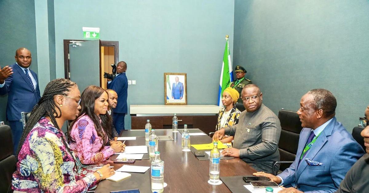 President Bio and UN’s Damiola Ogunbiyi Discuss Sustainable Energy at African Climate Summit President Bio and UN’s Damiola Ogunbiyi Discuss Sustainable Energy at African Climate Summit