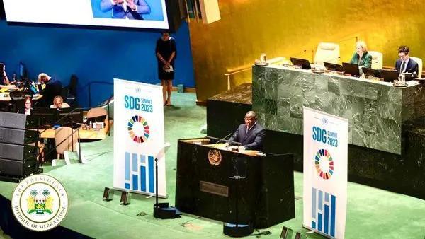 Julius Maada Bio Addresses High-Level Political Forum on Sustainable Development as Chair of the Group of Seven Plus (g7+) Countries Julius Maada Bio Addresses High-Level Political Forum on Sustainable Development as Chair of the Group of Seven Plus (g7+) Countries