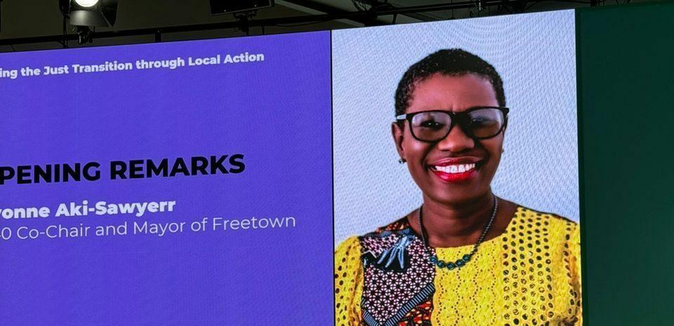 Freetown Mayor Aki-Sawyerr supports call for “Unlocking a just transition through local action” at COP28 Freetown Mayor Aki-Sawyerr supports call for “Unlocking a just transition through local action” at COP28