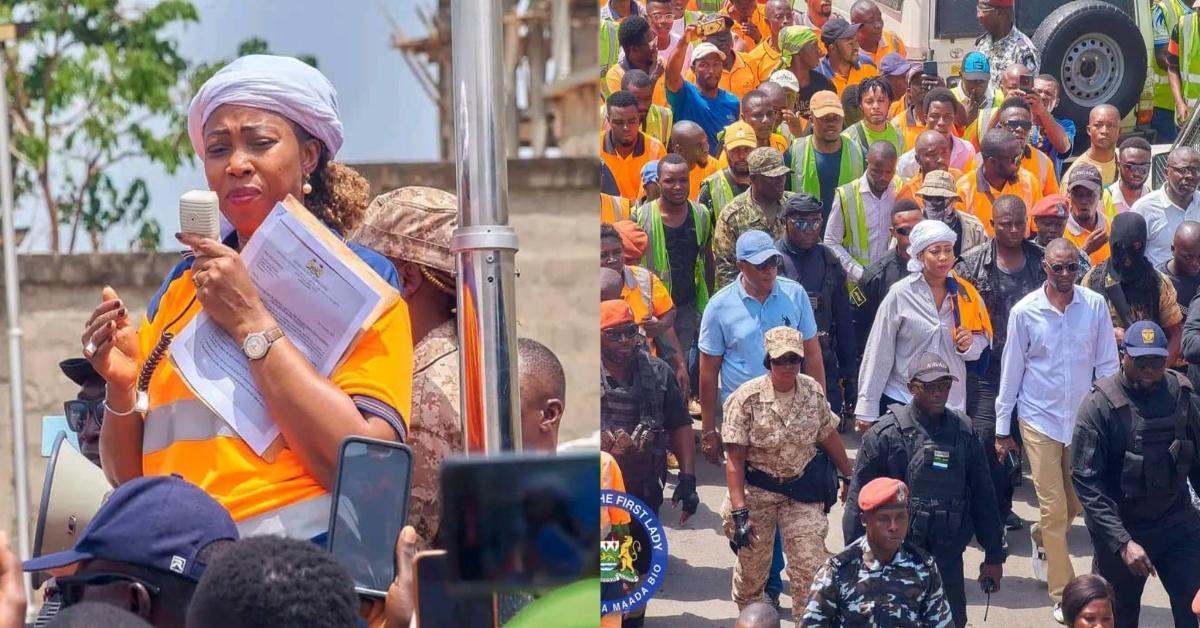 First Lady Fatima Bio Apologizes for Controversial Remarks During Koidu Holdings Industrial Unrest First Lady Fatima Bio Apologizes for Controversial Remarks During Koidu Holdings Industrial Unrest