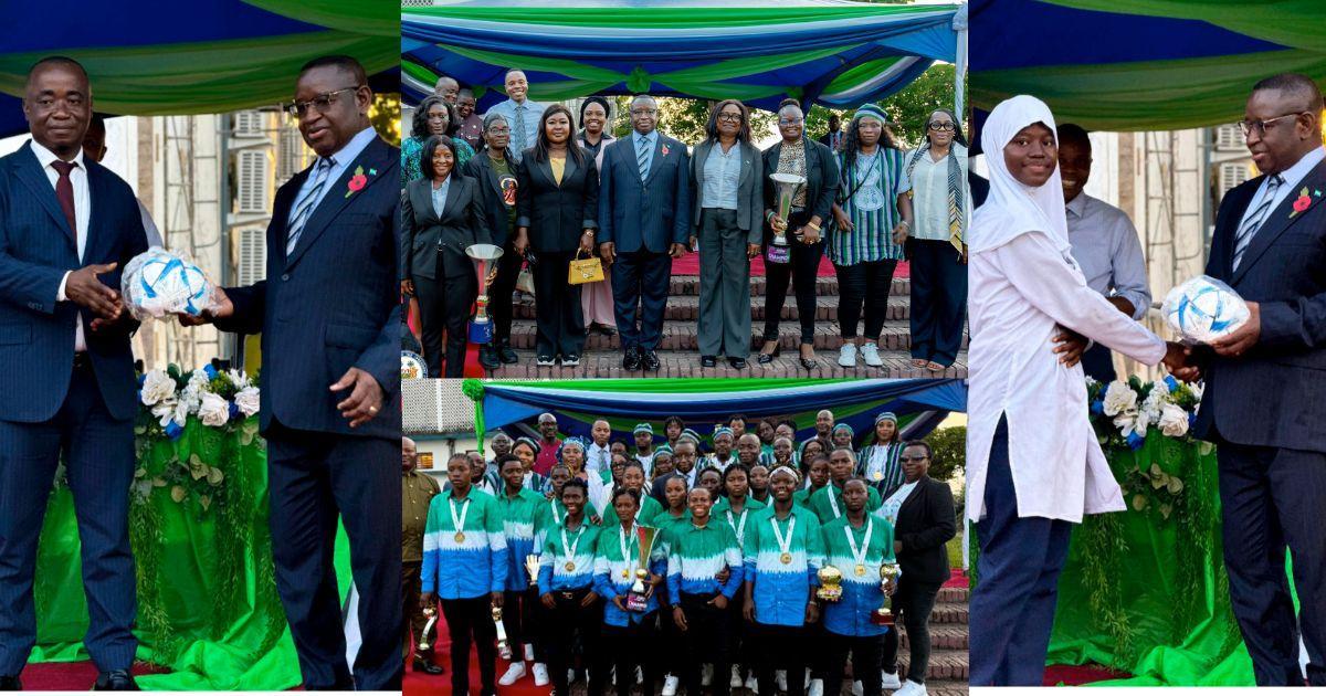 SLFA President Kamara Presents Champions to President Bio SLFA President Kamara Presents Champions to President Bio