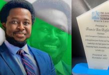 ACC Commissioner Francis Ben Kaifala Honored at Summit ACC Commissioner Francis Ben Kaifala Honored at Summit