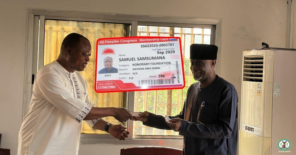 Sam-Sumana Gets Backdated APC Membership Card for Bid Sam-Sumana Gets Backdated APC Membership Card for Bid
