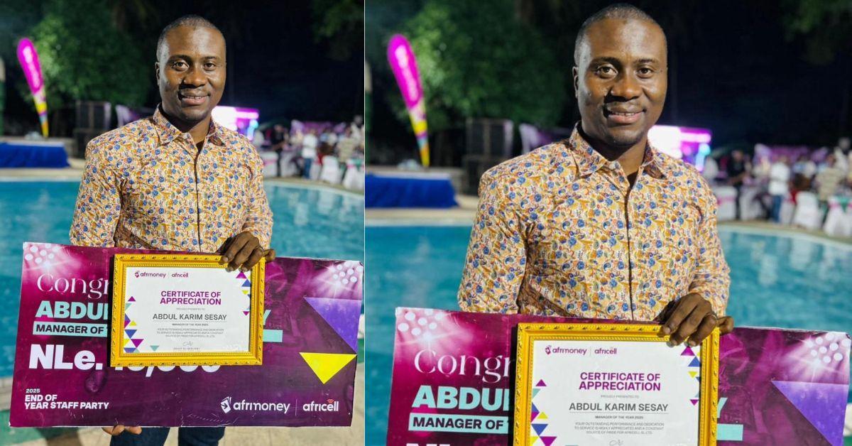 Africell Honors Abdul Karim Sesay for Leadership Africell Honors Abdul Karim Sesay for Leadership
