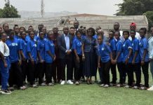 SLFA President Kamara Honors U-17 Girls After Victory SLFA President Kamara Honors U-17 Girls After Victory