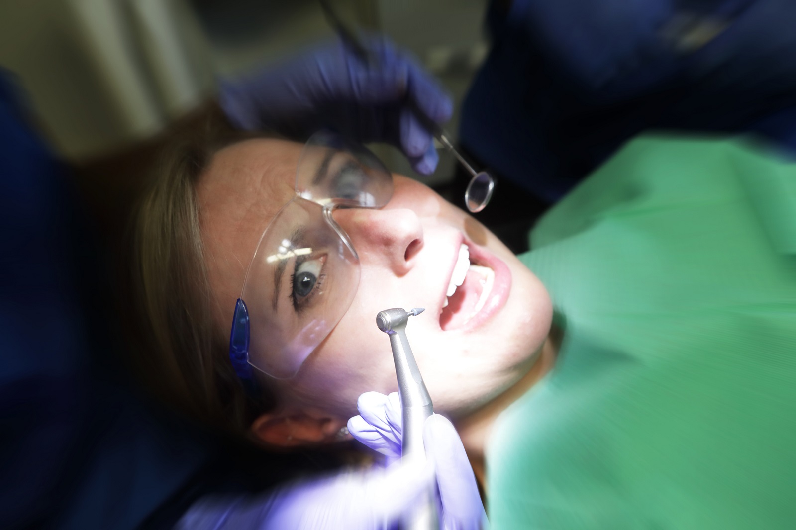 Patient looking scared in dentist chair