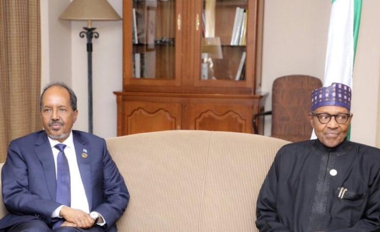 الرئيس الصومالي يلتقي نظيره النيجيري في أديس أبابا الرئيس الصومالي يلتقي نظيره النيجيري في أديس أبابا