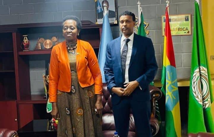 سفير الجمهورية لدى إثيوبيا يجتمع مع رئيسة مكتب الأمم المتحدة لدعم الصومال سفير الجمهورية لدى إثيوبيا يجتمع مع رئيسة مكتب الأمم المتحدة لدعم الصومال