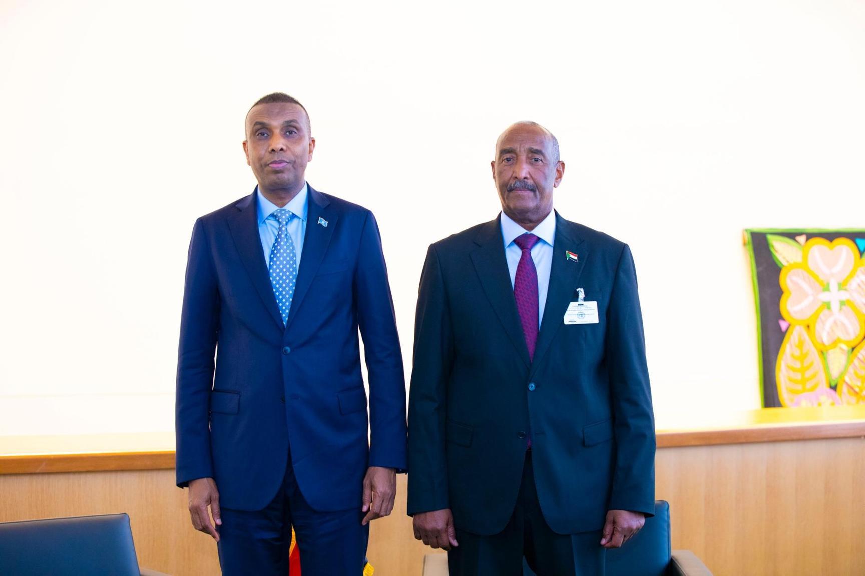 رئيس الوزراء الصومالي يلتقي مع رئيس المجلس السيادي السوداني رئيس الوزراء الصومالي يلتقي مع رئيس المجلس السيادي السوداني