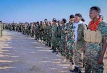 قوات مدعومة من الحكومة الصومالية تقيم عرضا عسكريا في عاصمة بونتلاند قوات مدعومة من الحكومة الصومالية تقيم عرضا عسكريا في عاصمة بونتلاند